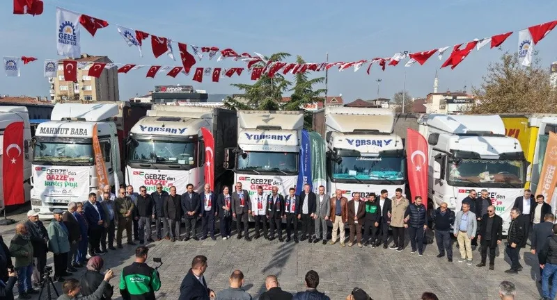 Gebze’den Gazze’ye Kardeşlik Eli: 10 Tır Yardım Dualarla Yola Çıktı