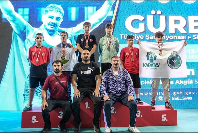 KARATAY’IN GÜREŞÇİLERİNDEN TÜRKİYE ŞAMPİYONASI’NDA BÜYÜK BAŞARI