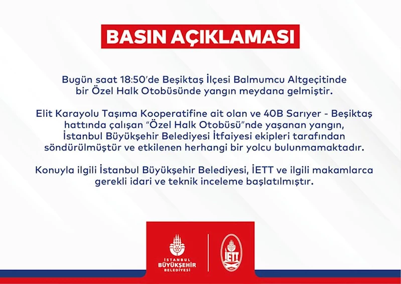 İETT’DEN AÇIKLAMA