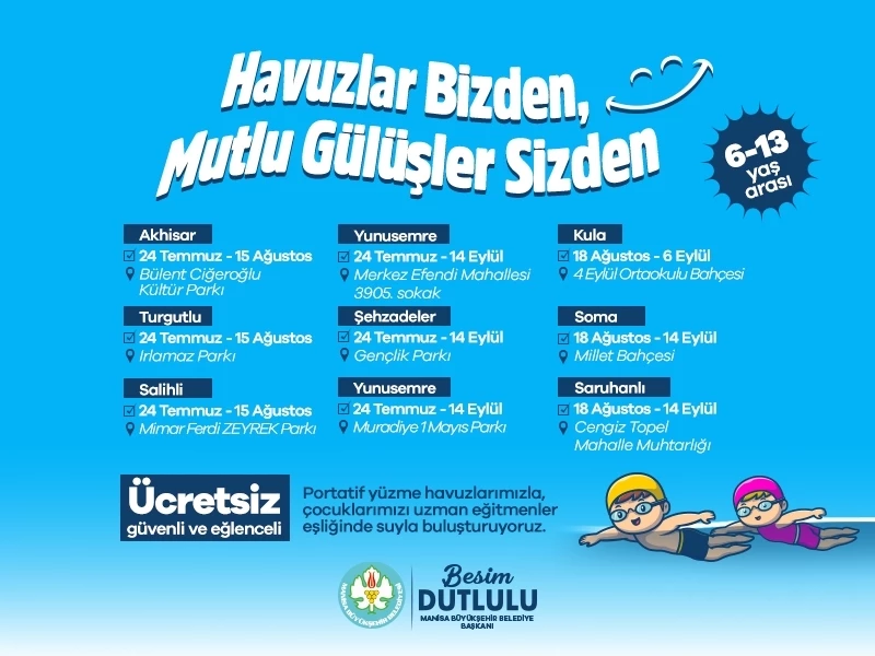 Büyükşehir’in Havuzları Çocuklarla Buluşuyor