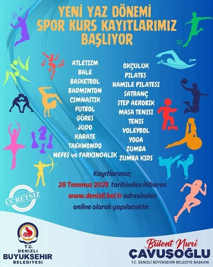 Büyükşehir’in yaz spor kurslarında yeni dönem kayıtları başlıyor