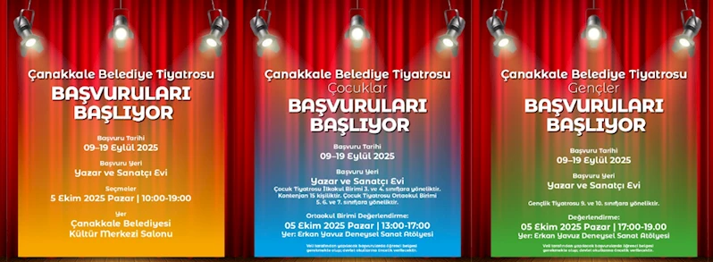 Çanakkale Belediye Tiyatrosu'nda Yeni Sezon Kayıtları Başlıyor