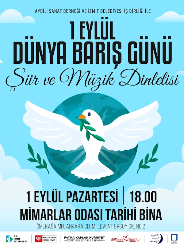 İZMİT BELEDİYESİNDEN DÜNYA BARIŞ GÜNÜ’NE ÖZEL ŞİİR VE MÜZİK DİNLETİSİ