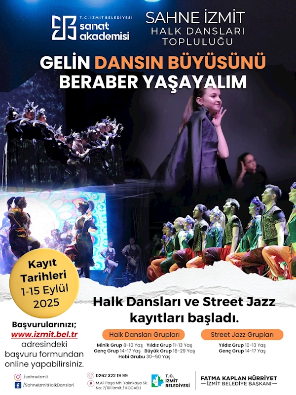 SANAT AKADEMİSİ’NDE HALK DANSLARI VE STREET JAZZ GRUPLARI İÇİN ÜCRETSİZ KAYITLAR BAŞLIYOR