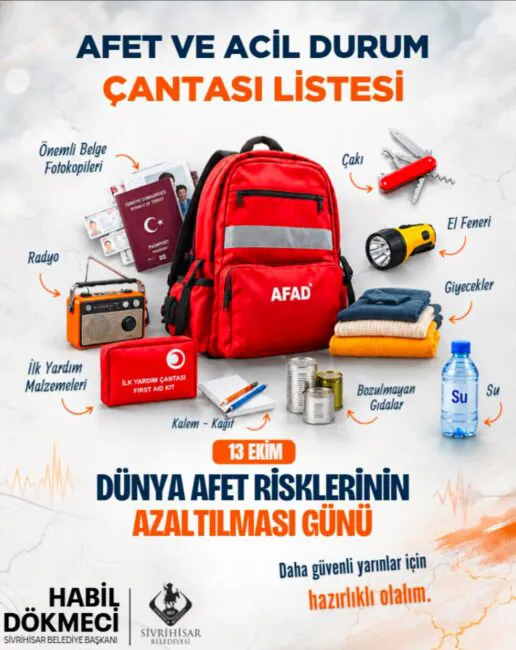 13 Ekim Dünya Afet Risklerinin Azaltılması Günü Anısına Farkındalık Çalışması