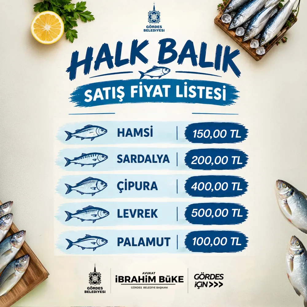 Gördes Belediyesi Halk Balık Noktasında Uygun Fiyatlı Balık Satışı