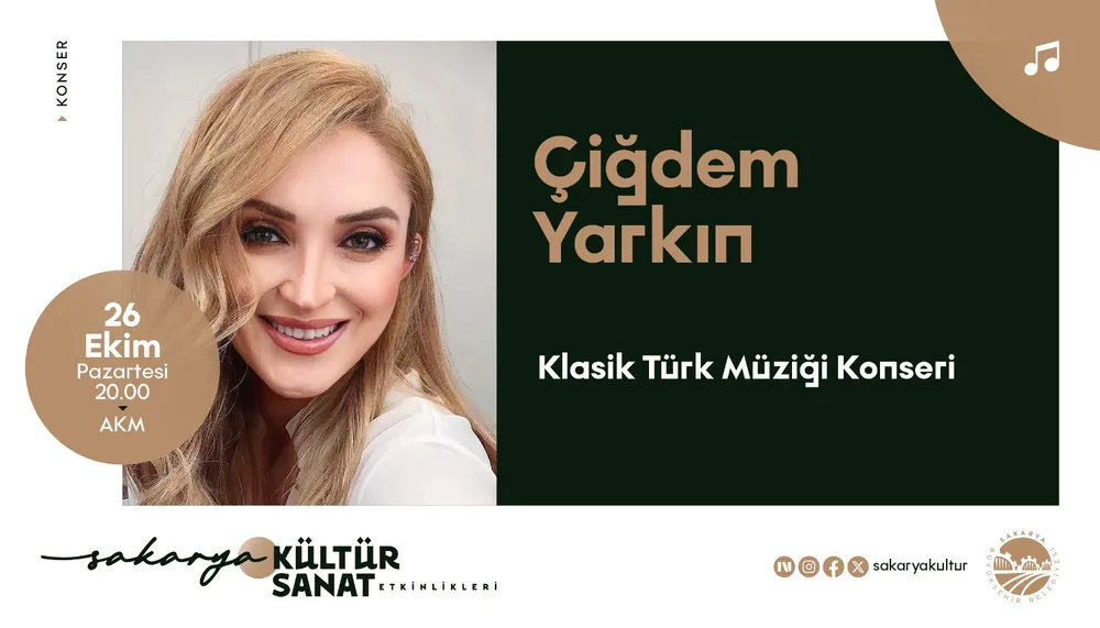 Ekim Ayı Kültür Sanat Etkinlikleri Çiğdem Yarkın Konseriyle Devam Ediyor