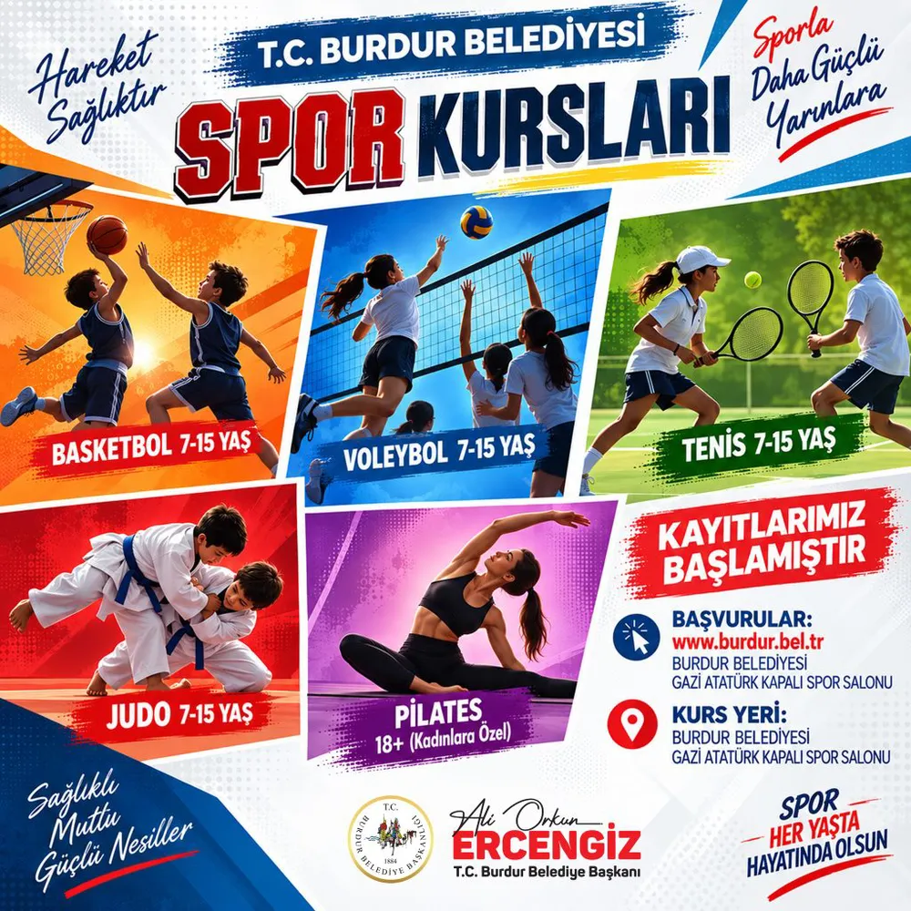 Burdur Belediyesi Spor Kursları İçin Kayıt Başladı